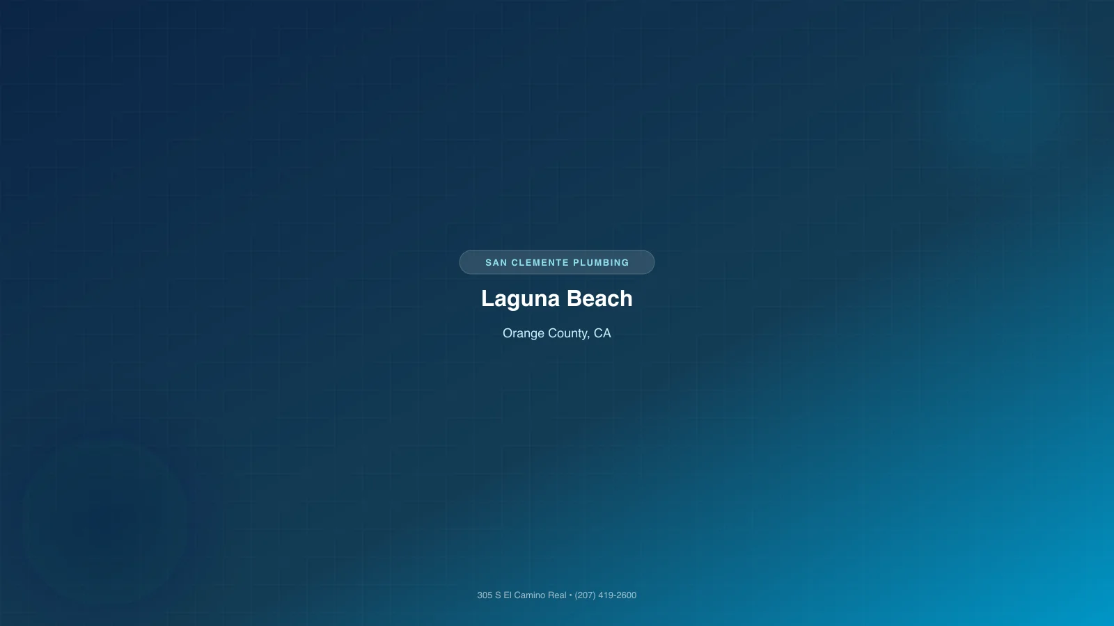 Plumbing services in Laguna Beach CA