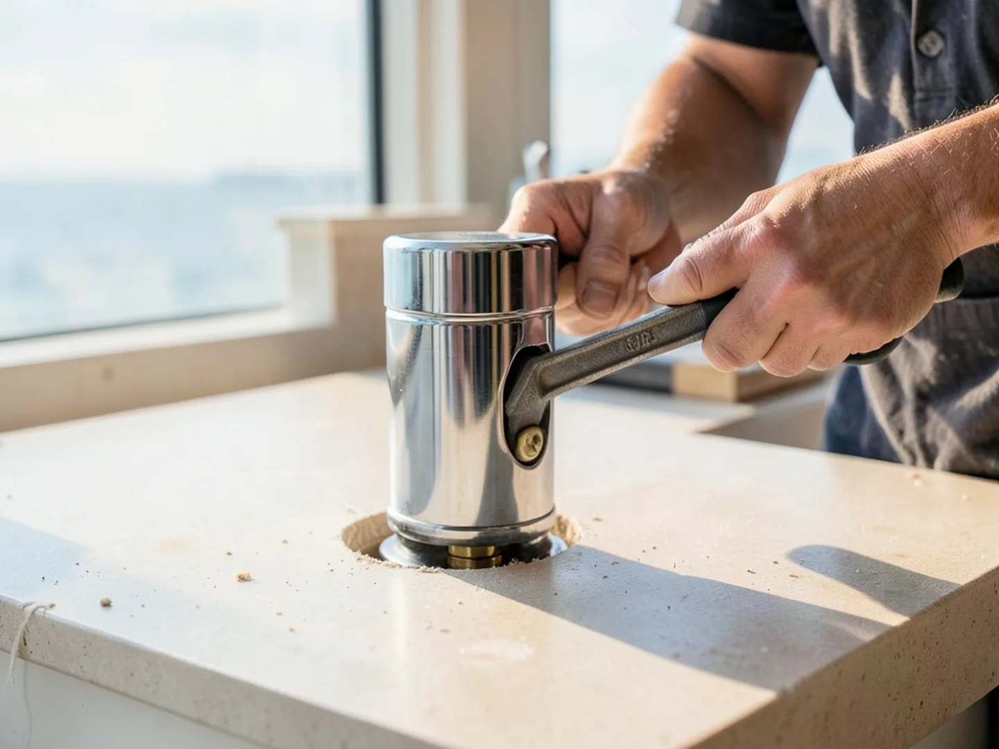 Final pressure and flow testing following kitchen plumbing services