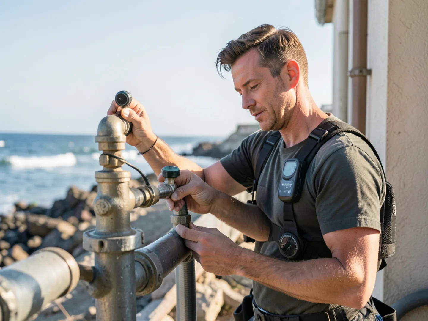 Diagnostic inspection for leak detection & pipe repair in San Clemente home