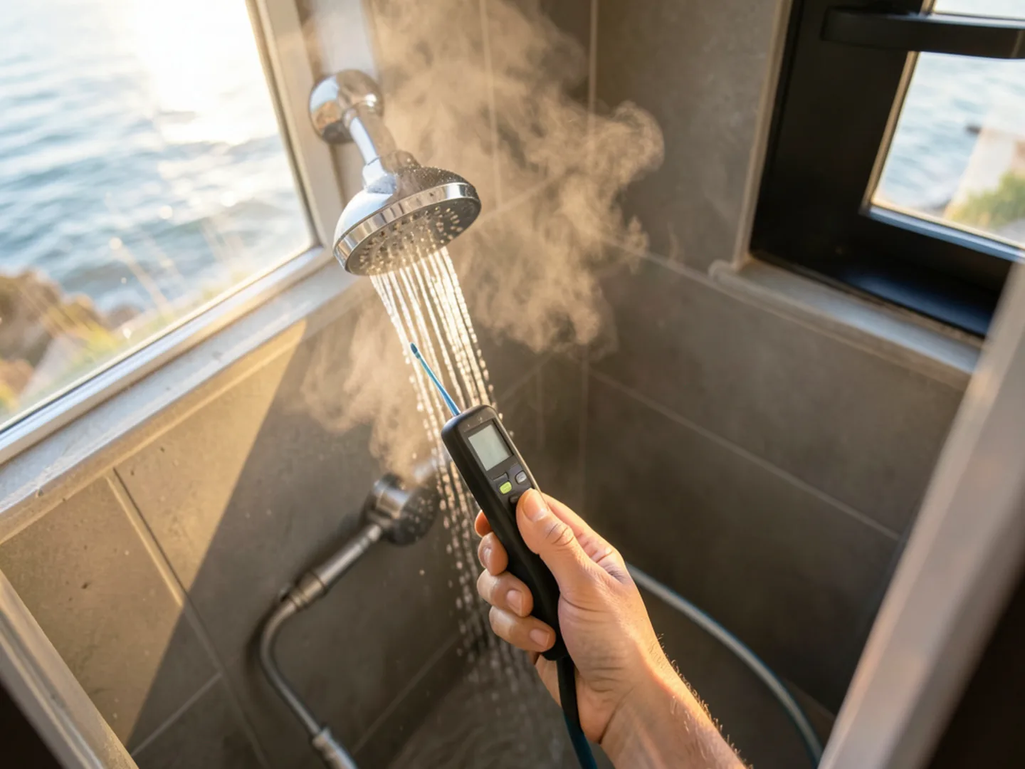 Service van dispatched from S El Camino Real for shower & bathtub repair