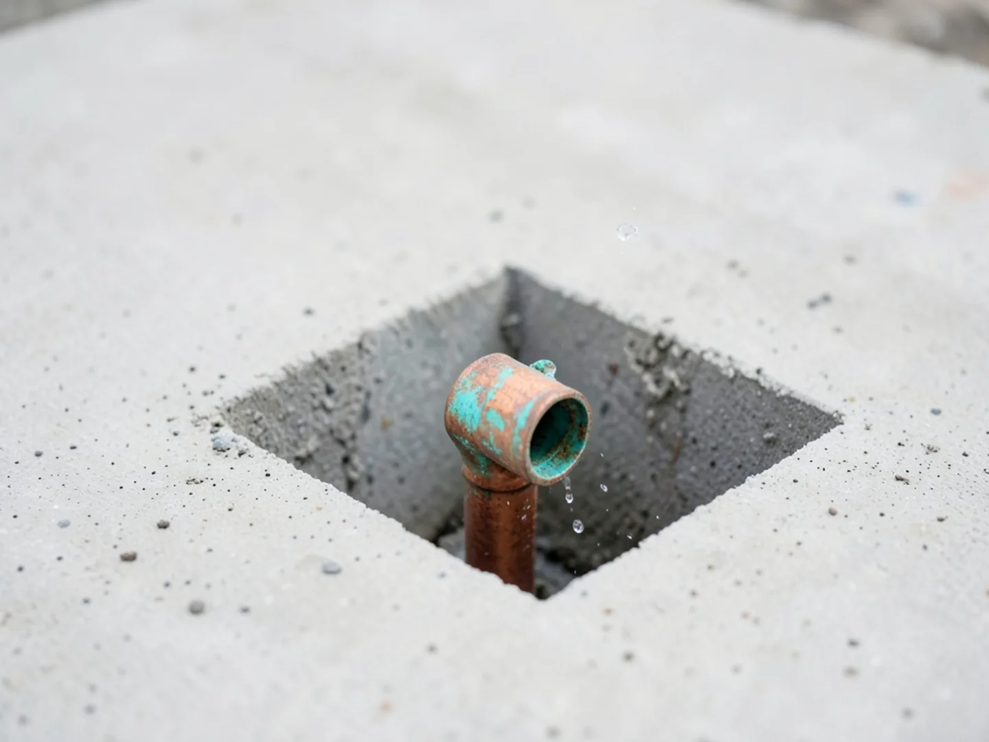 Licensed plumber performing slab leak repair using code compliant materials