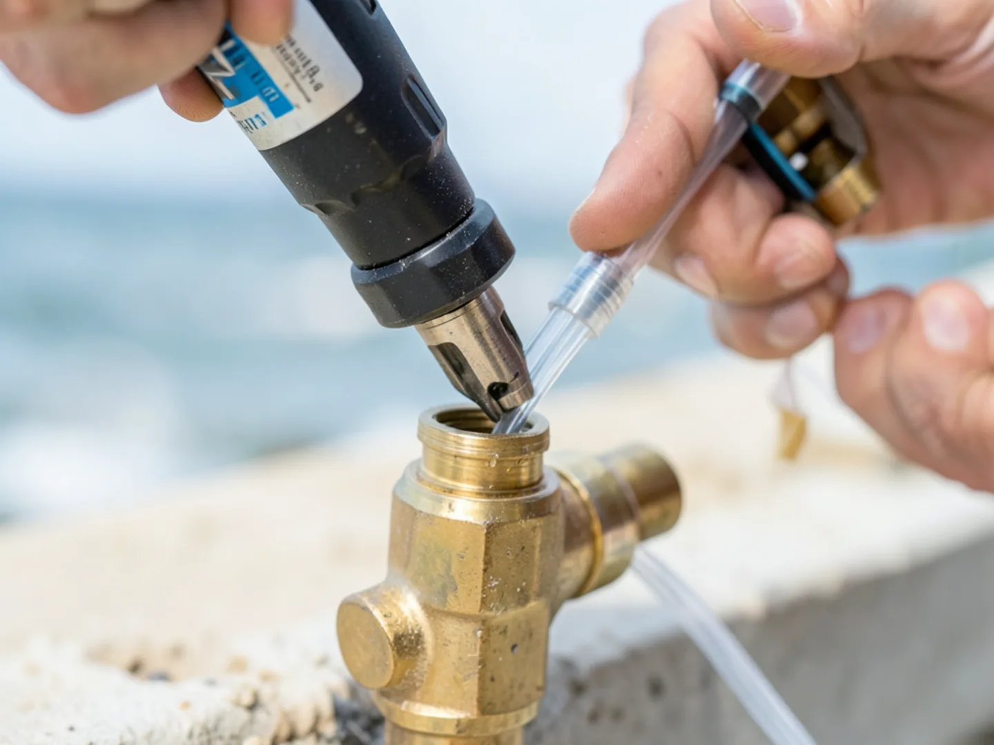 Final pressure and flow testing following slab leak repair