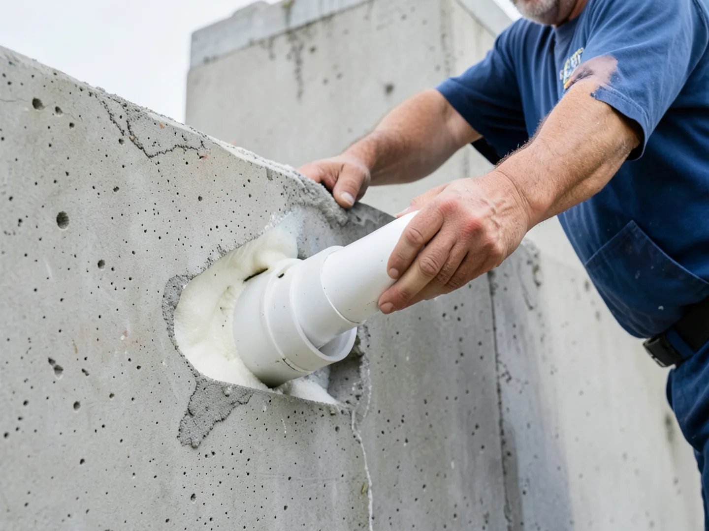 Licensed plumber performing sump pump installation & repair using code compliant materials