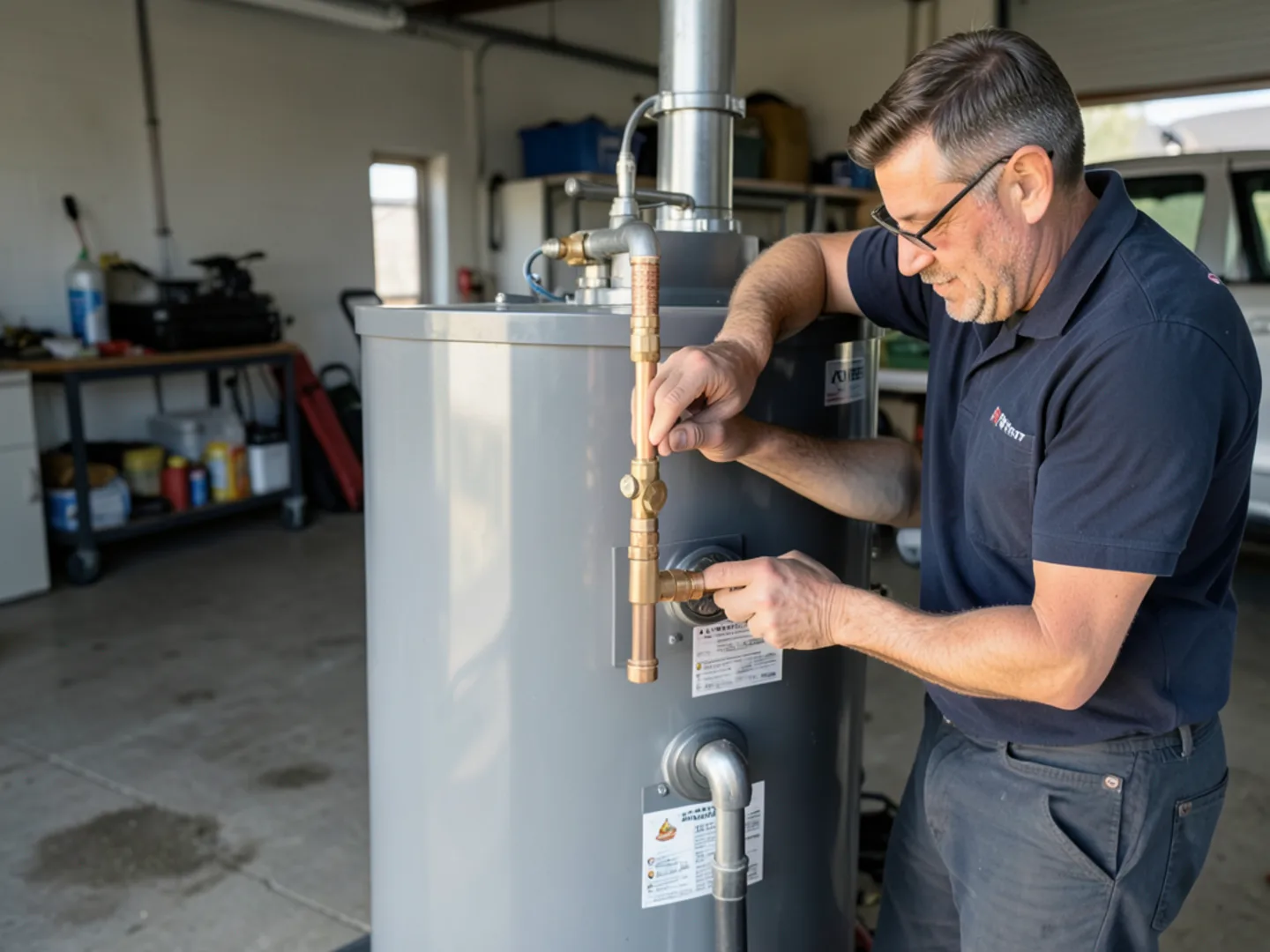 Licensed plumber performing water filtration systems using code compliant materials