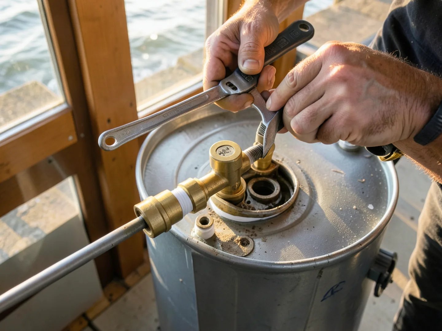 Final pressure and flow testing following water heater repair